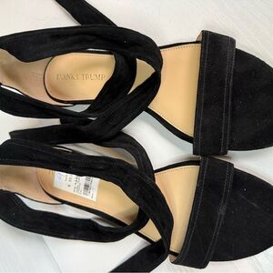 Ivanka Trump Black Suede Wrap Sandals